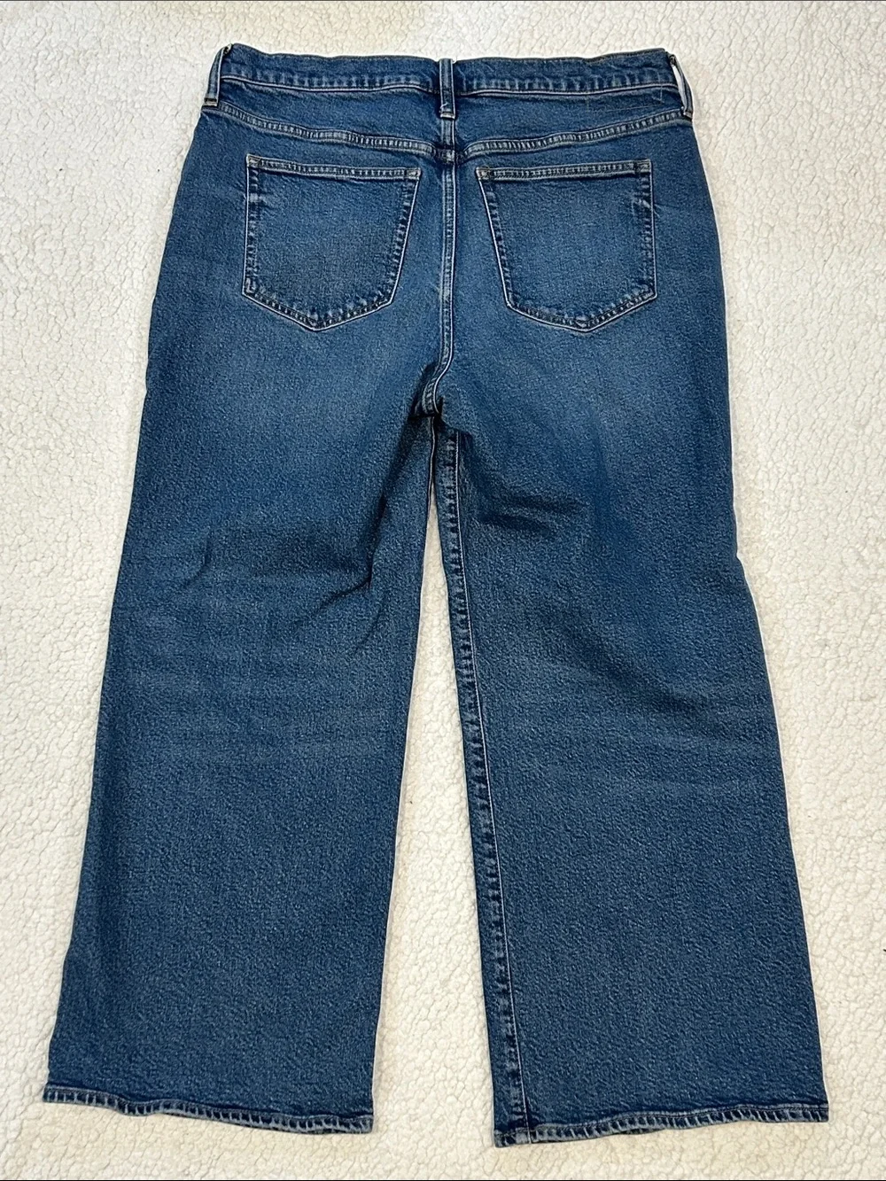 J. Crew '96 Slim Wide Jeans size 34 High Rise Cropped Ankle CC583